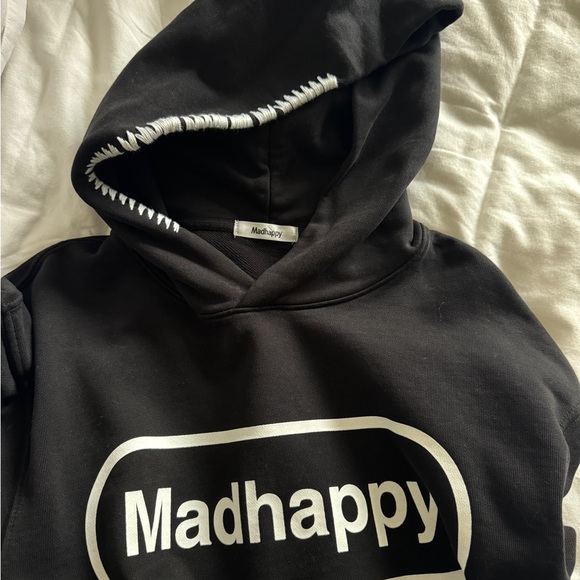 Madhappy Black Hoodie with Tag Detail - Picture 2 of 6